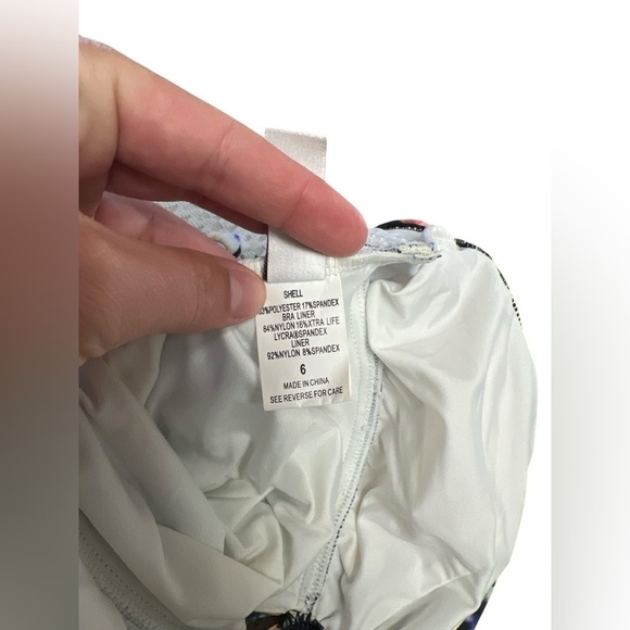 Badgley Mischka purple floral swim top - Picture 7 of 7